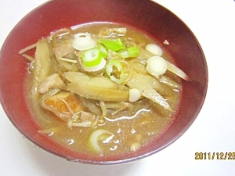 忙しい日の　野菜たっぷり牛蒡汁